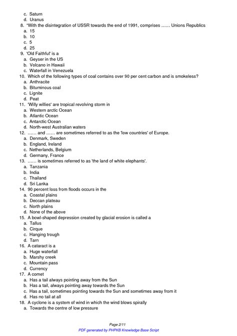 SOLUTION: Geography Quiz - Multiple Choice Geography Questions ...