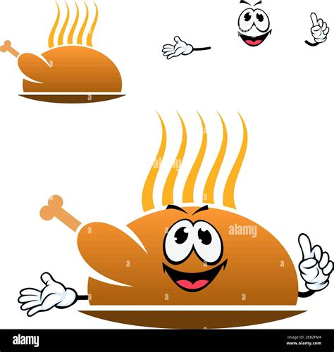 Cartoon Cooked Chicken Leg