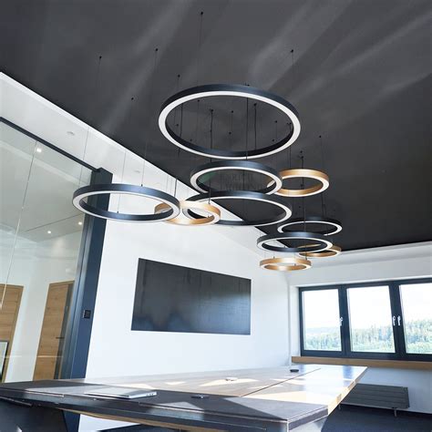 Modern Ceiling Lights Fixtures LED Ring Suspended Light Indoor Pendant ...