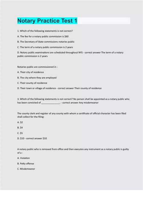 Image result for Notary Test Examples