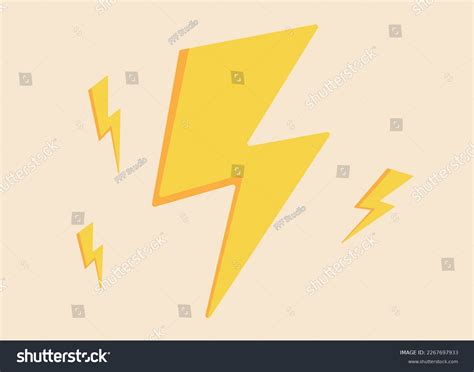 Yellow Lightning Bolt Sticker Printable Weather Stock Vector (Royalty ...