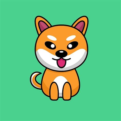 Vector illustration of cute shiba dog animal premium | Premium Vector