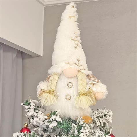 Amazon.com: 12 Inch Gnome Christmas Tree Topper, Swedish Tomte Gnome ...