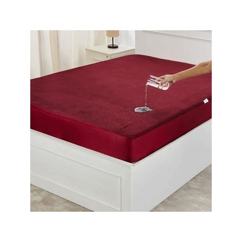 Buy Creeva Maroon Pure Nest Ultra Soft Cotton Feel Terry Mattress ...