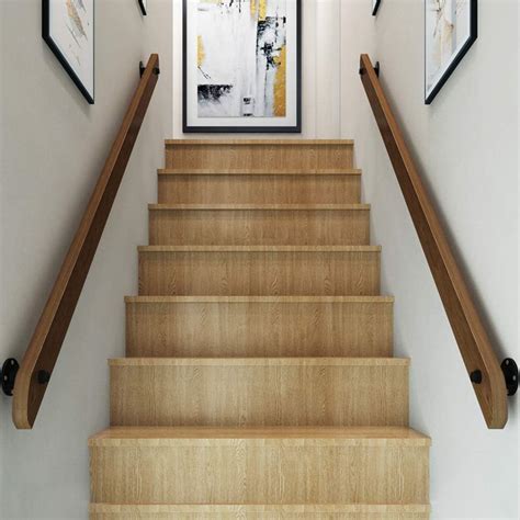 Buy GSKD Wood Handrail Non-Slip Stair Handrail Wall Mounted Stair ...