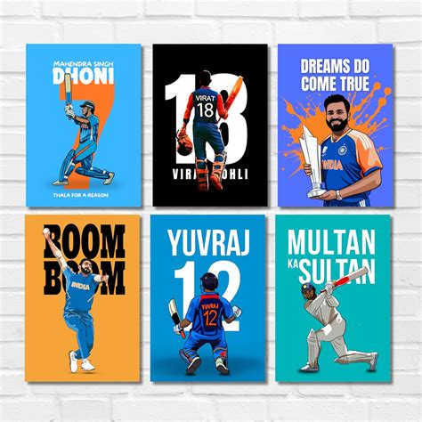 GOOD HOPE Indian Cricket Players Poster Combo Posters For wall ...