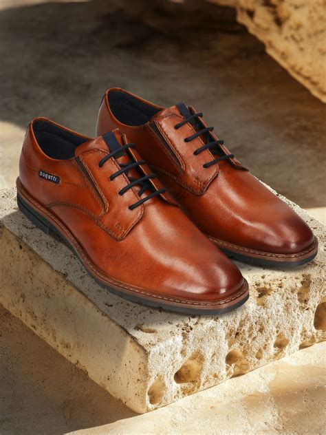 bugatti Mero cognac Premium Leather Comfort Derby Formal shoes ...