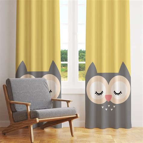 Owl Face Kids Grommet Curtains – Cute & Stylish – The Purple Tree