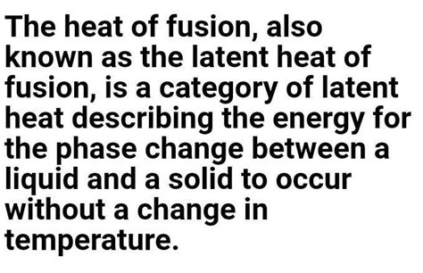 Define latent heat of fusion asked by jamie - Brainly.in