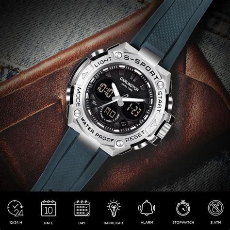 Precision Meets Style: Carlington Edurance Series Backlit Dual Timezone ...