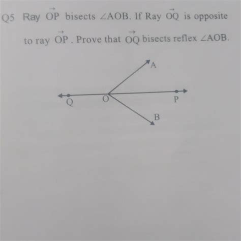 reop bisect angle aob if Ray oq is opposite to ray op prove that oq ...