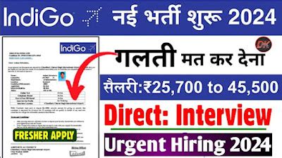Indigo Recruitment 2024 | IndiGo Fresher and experienced Job opening ...
