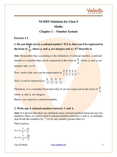 Class 9 Maths Chapter 1 的图像结果