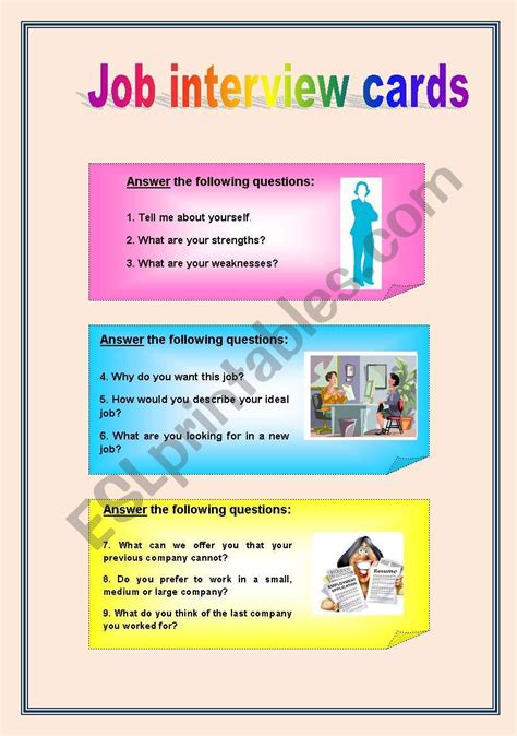 Job Interview Conversation Worksheet 的图像结果