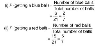 Probability of getting a blue ball is 2/3 from a bag containing 6 blue ...