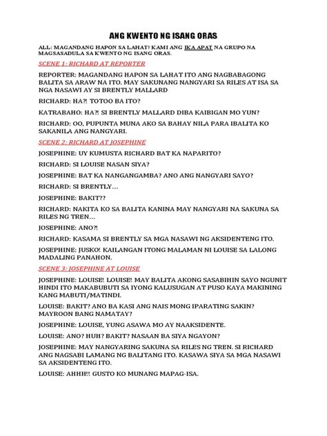 Image result for Short Script Sample Tagalog