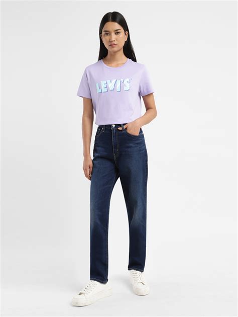 Women's Navy Blue Mom Loose Fit High Rise Jeans – Levis India Store