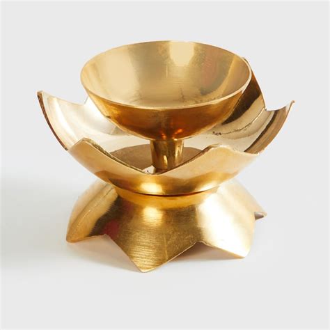 Buy Corsica Kamal Brass Lotus Diya from Corsica by Home Centre at just ...