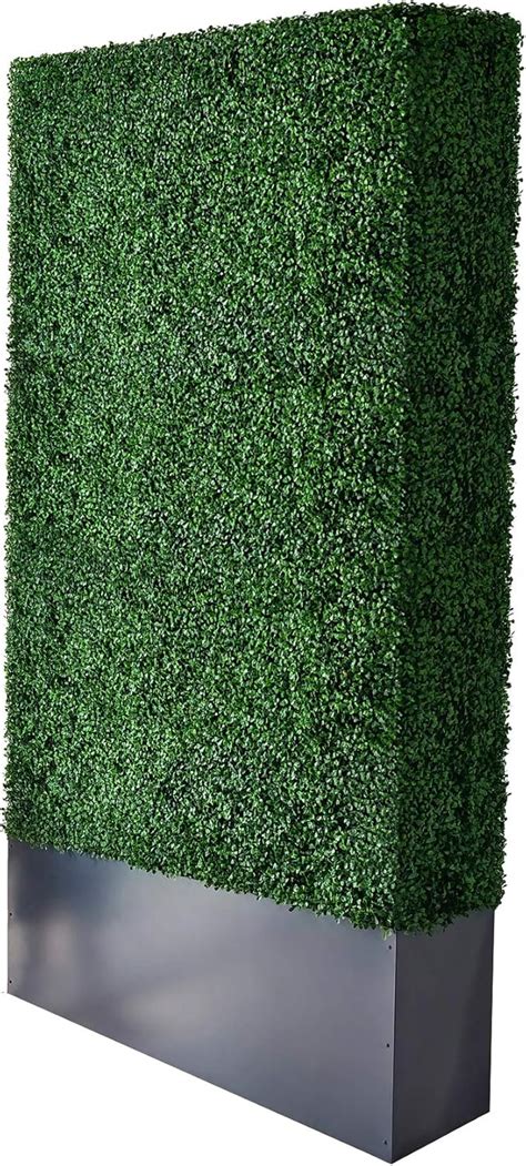 Buy AGPL Upgraded Artificial Boxwood Hedge Wall with Dark Gray ...