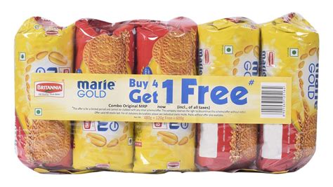 Star Combo - Britannia Biscuit Marie Gold, 120g (Buy 4 Get 1, 5 Pieces ...