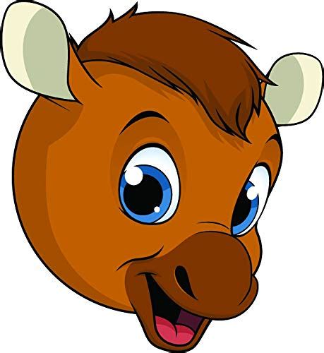 Cute Sweet Baby Wild Zoo Animal Cartoon Face Emoji Vinyl Sticker (2 ...