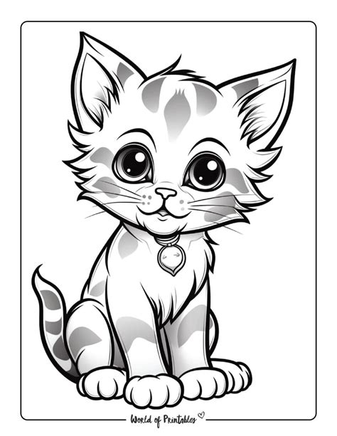 Kitten Coloring Pages - World of Printables