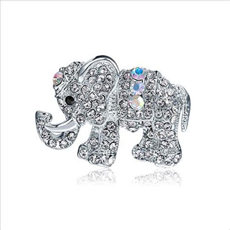 Buy Sunnyong Brooch Rhinestone Elephant Brooch for Women Colorful Alloy ...