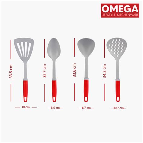Buy OMEGA Set of 4 Nylon Kitchen Tool Set from Omega at just INR 1405.0