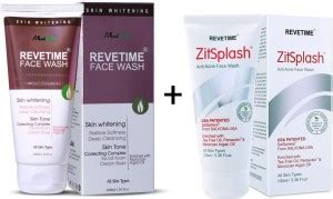 REVETIME Anti Aging (100 ml) + ZitSplash Anti-Acne (100 ml) Face Wash ...