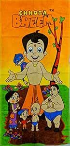 Chhota Bheem Cotton Bath Towels 350 GSM (Green, Orange) : Amazon.in ...