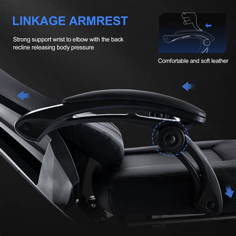 Buy GTPLAYER Office Chair with Footrest 3D Stereoscopic Frame Mesh ...