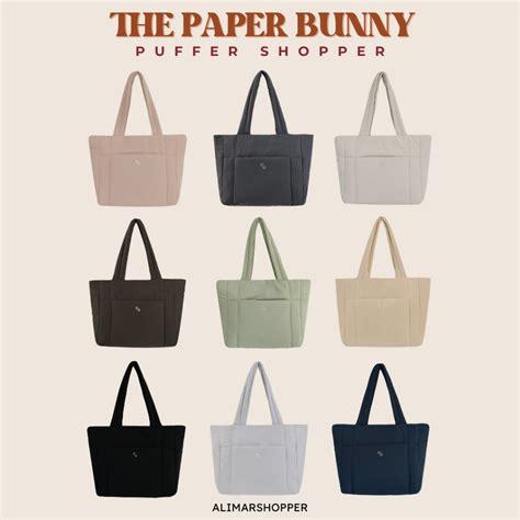 Jual the paper bunny bag puffer shopper tas tote bag | Shopee Indonesia