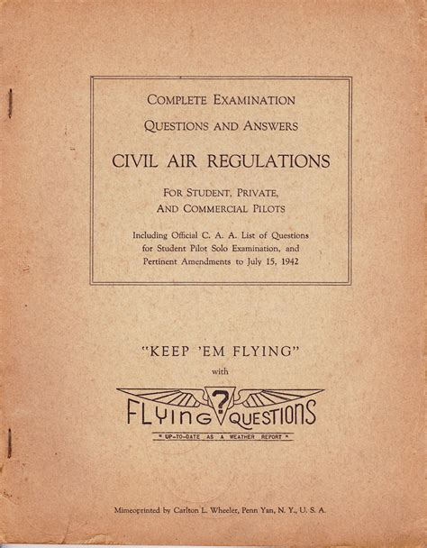 Papergreat: Handy information from the 1942 Civil Air Regulations