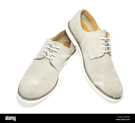 Elegant men grey shoes isolated on white background Stock Photo - Alamy