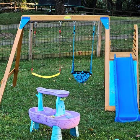 SuniBoxi Premium Wooden Backyard Swing Set for Kids 3-6 Years India | Ubuy