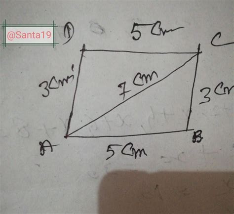 The length of the sides of a parallelogram are 5 cm and 3 cm and length ...
