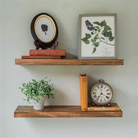 OGNIJA Rustic Farmhouse Shelves - Natural 22 inch Floating Shelves ...