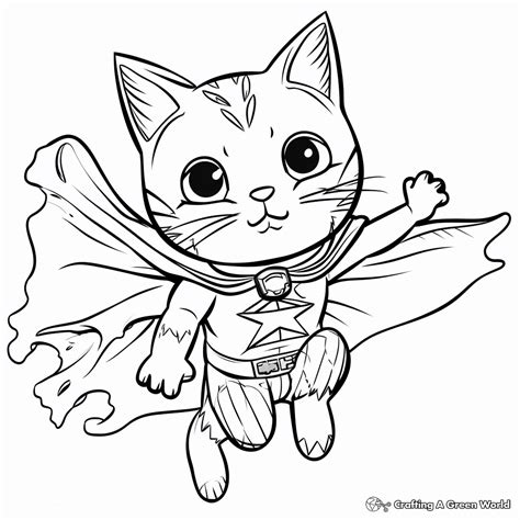 Flying Cat Coloring Pages - Free & Printable!