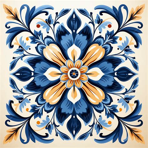 Premium Photo | Traditional blue spanish wall tile created with ...