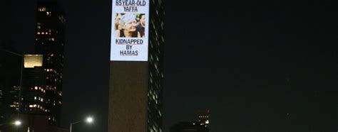 Images of Israeli hostages projected at UN headquarters in New York ...