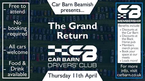 Car Barn Drivers Club: The Grand Return, Car Barn Beamish, Stanley ...
