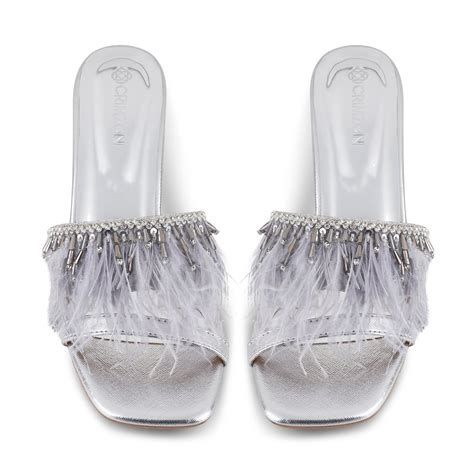 VICTORIA- SILVER BLOCK HEELS – Crimzon