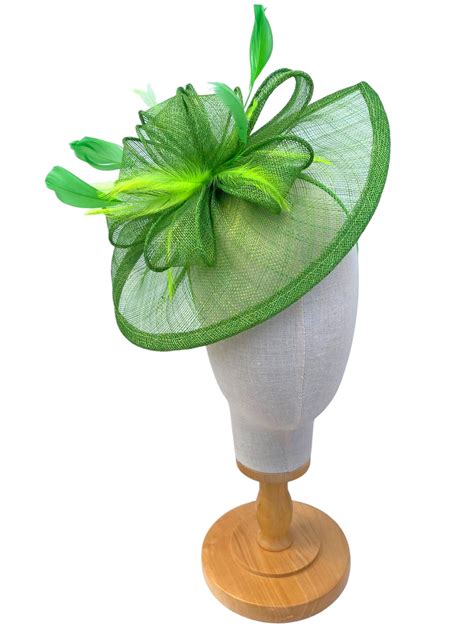 Dark Lime Green Teardrop Fascinator