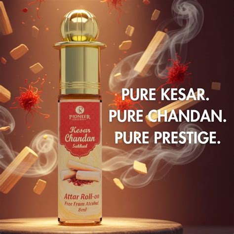 Kesar Chandan Attar Roll-On | Alcohol-Free Saffron Sandalwood Perfume ...