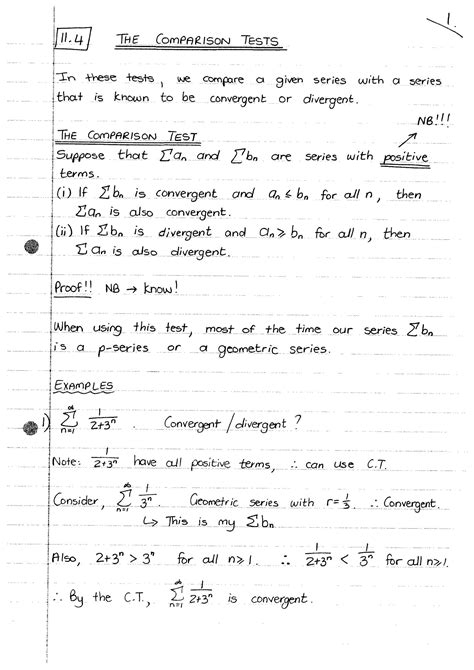 Image result for Calculus Comparison Tests Example