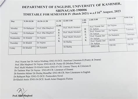 English, University of Kashmir