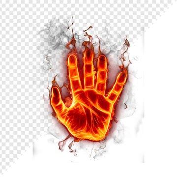 Flaming hand with smoke effect | Premium AI-generated PSD