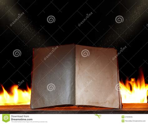Open Book On Fire