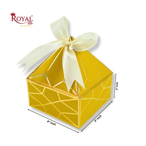 Yellow Gold Leaf Boxes For Return Favor, Baby Shower, Birthday Return ...
