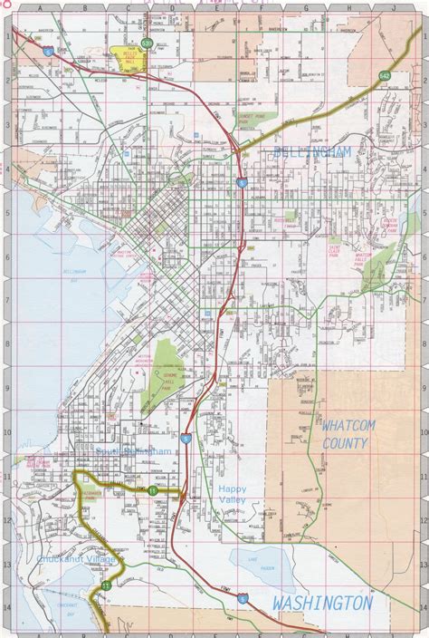 Map of Bellingham city, detailed map with highways streets shopping centers